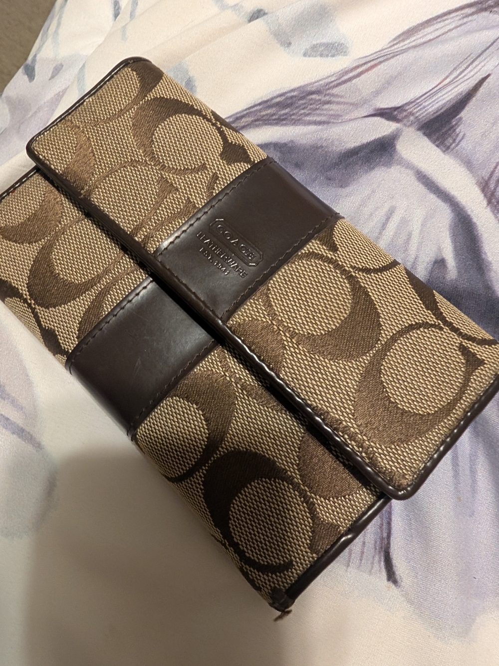 Coach Brown Signature Canvas Small Wallet
